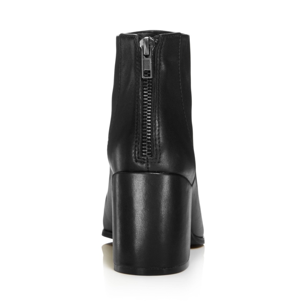 4️⃣0️⃣Aqua Black Leather Dante Pointed Toe Booties - Picture 5 of 8